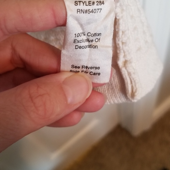 CAbi cream cardigan with sheer ruffles and studs - Picture 3 of 5